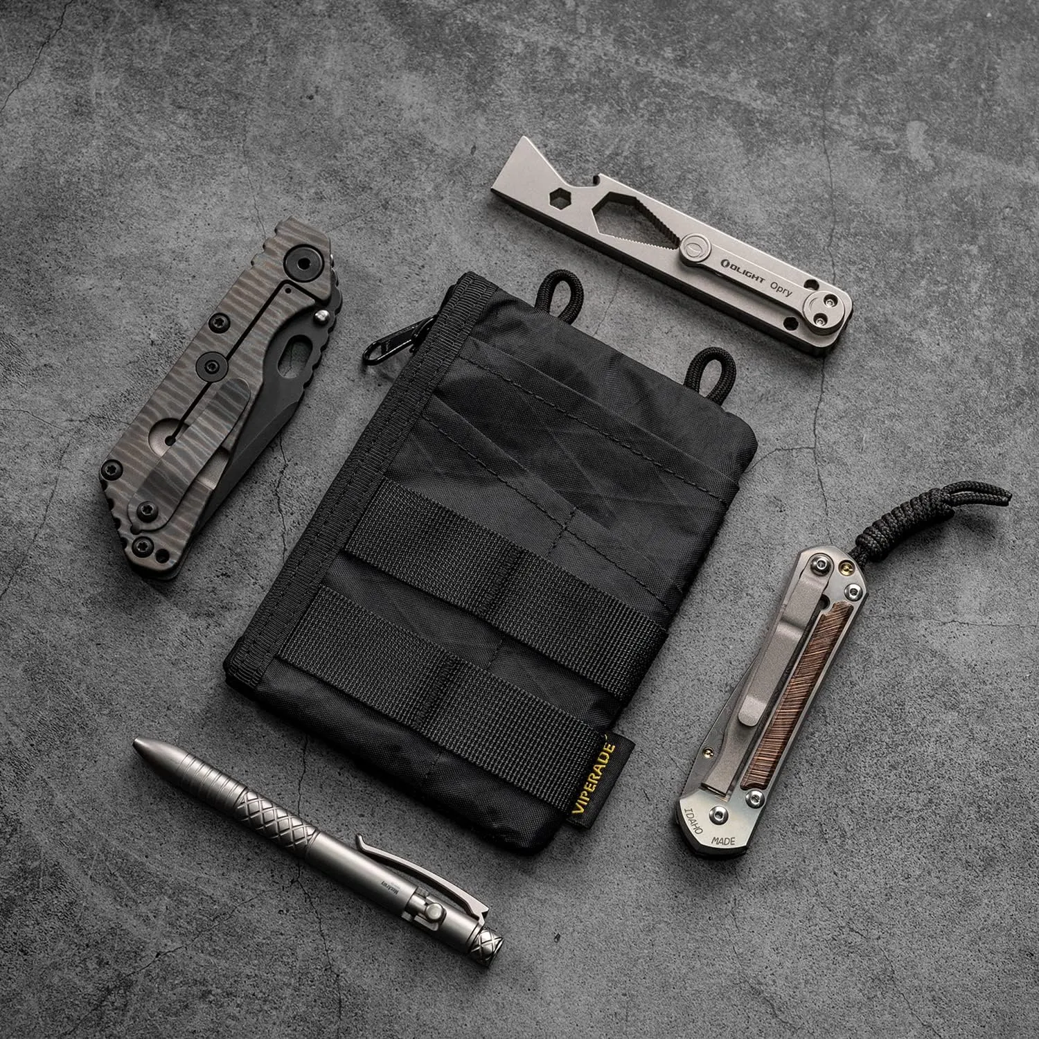 VIPERADE VE18 EDC Pouch, Pocket Organizer Pouch for Men, EDC Pocket Organizer Pouch, 3 Slots with 2 Zipper Pockets, Velcro Pouch Multitool Pouch