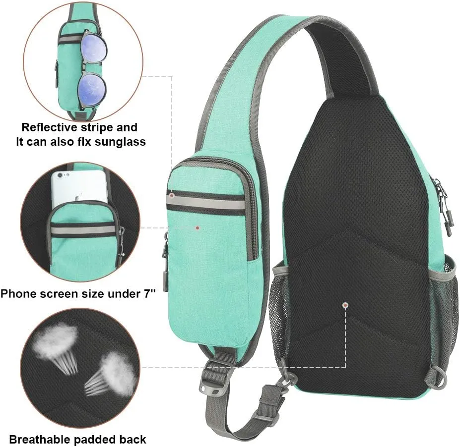 WATERFLY Crossbody Sling Backpack Sling Bag Travel Hiking Chest Bag Daypack