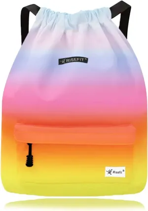 Waterproof Drawstring Bag, Gym Bag Sackpack Sports Beach Backpack for Men Women