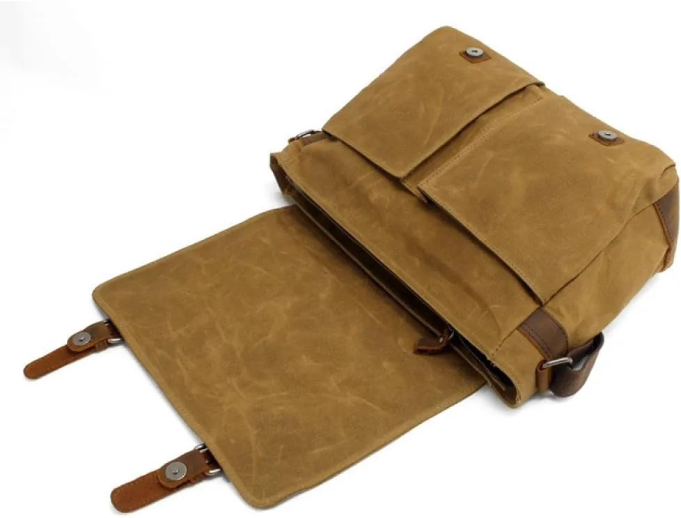 Waterproof Vintage-Style Canvas Messenger Bag - Durable & Stylish for Everyday Use Black