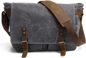 Waterproof Vintage-Style Canvas Messenger Bag - Durable & Stylish for Everyday Use dark gray