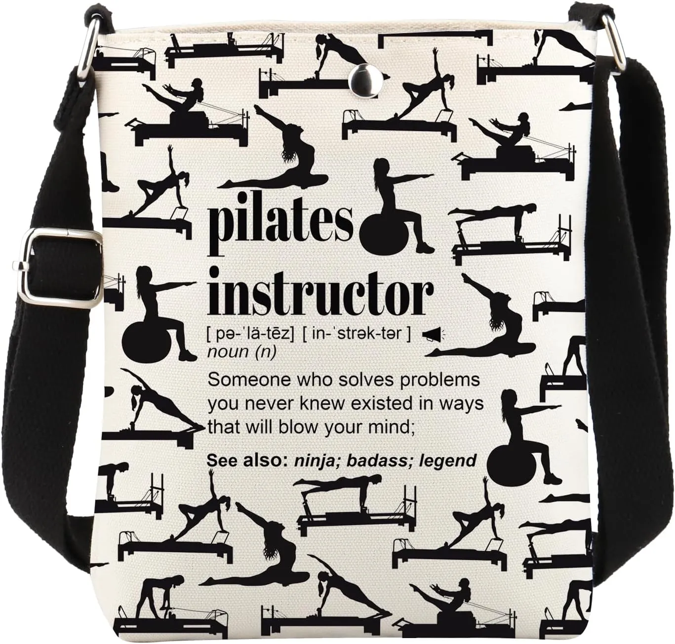 WCGXKO Pilates Instructor Gift Pilates Messenger Bag Pilates Lover Gift Pilates Teacher Crossbody Bag