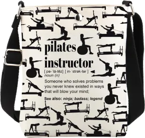 WCGXKO Pilates Instructor Gift Pilates Messenger Bag Pilates Lover Gift Pilates Teacher Crossbody Bag