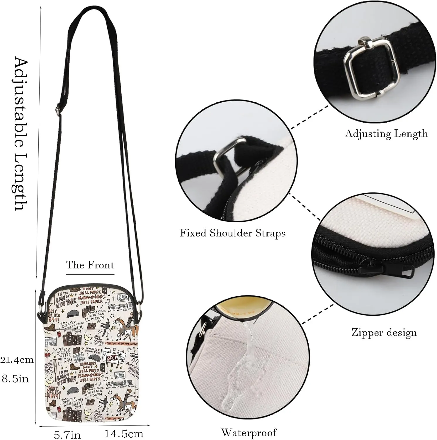 WCGXKO Theatre Lover Gift Musical Gift Musical Theater Messenger Bag (The Day CR)