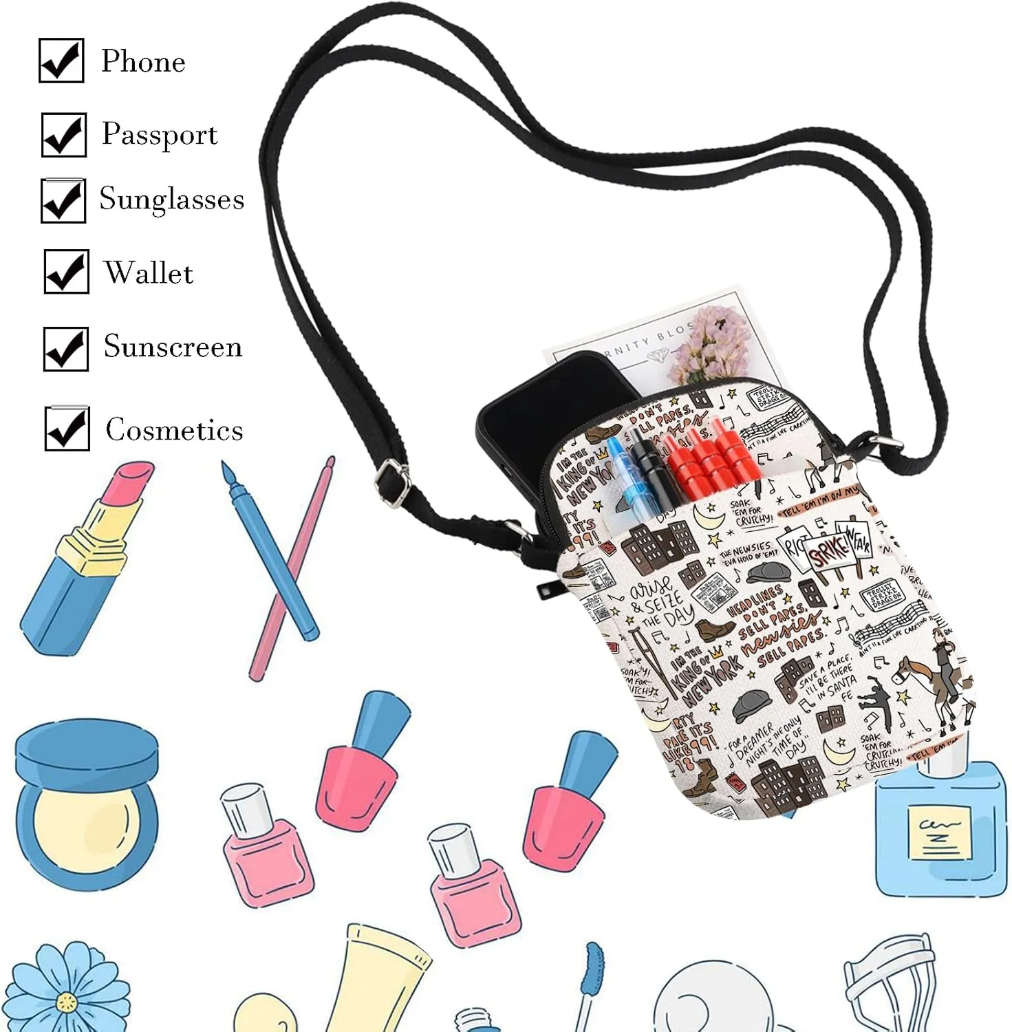 WCGXKO Theatre Lover Gift Musical Gift Musical Theater Messenger Bag (The Day CR)