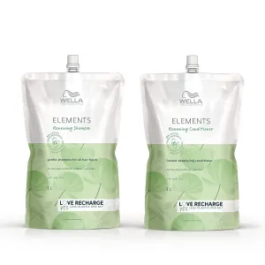 Wella Professionals Elements Renewing Shampoo   Conditioner Set, Sulfate & Silicone Free, Instant Detangling, For All Hair Types, Liter Sizes