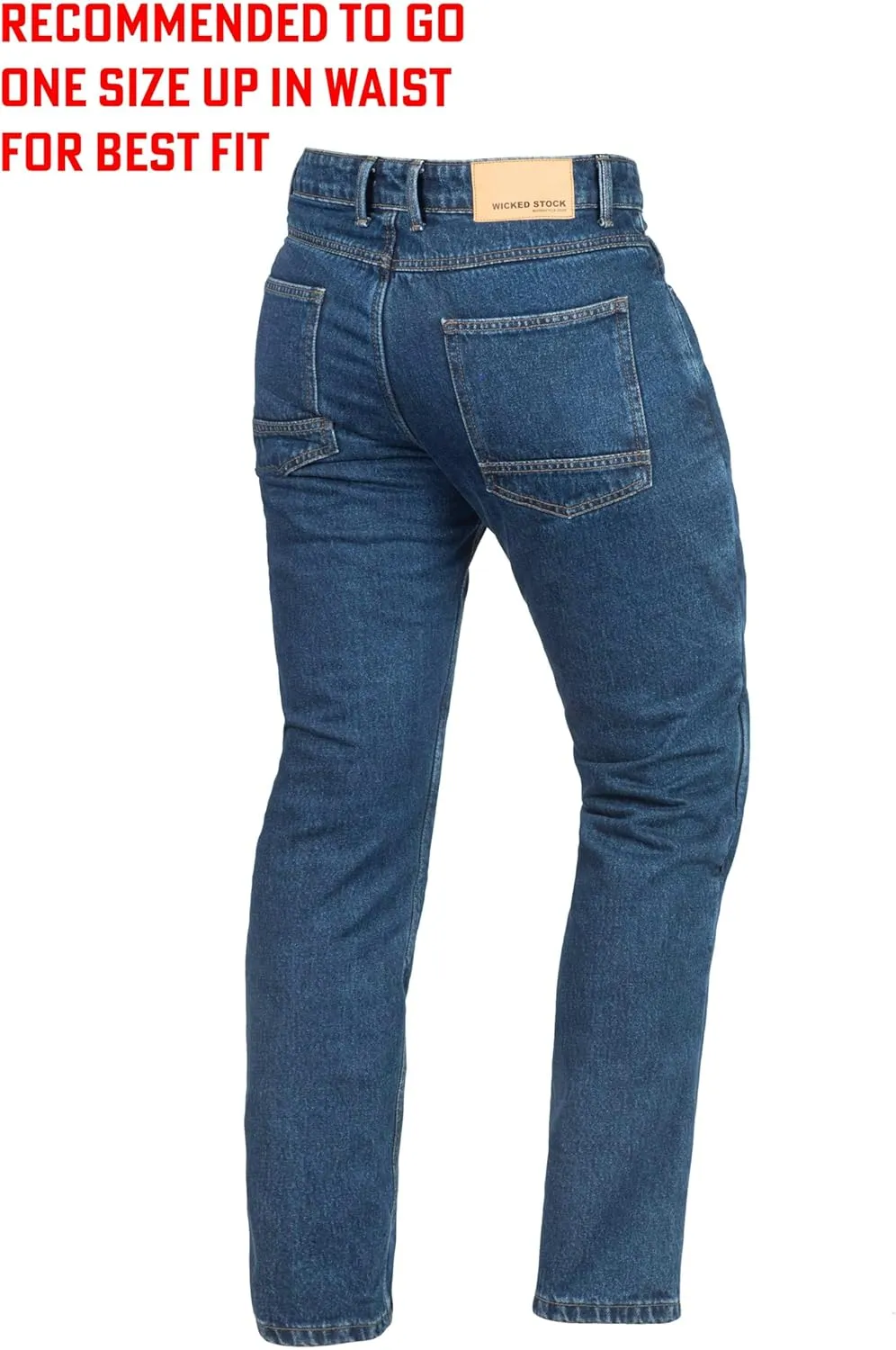 WICKED STOCK Men Motorcycle Pants-Motorcycle Riding Jeans- Motorcycle Armor Dual Sport Enduro Dirtbike Denim Pants CE LEVEL2