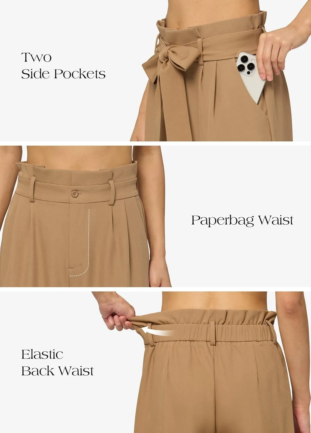 Willit Women's Wide Leg Pants Belted High Waisted Work Dress Pants Casual Palazzo Long Trousers 28"/30"/32"