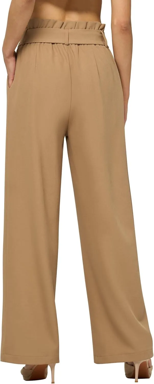 Willit Women's Wide Leg Pants Belted High Waisted Work Dress Pants Casual Palazzo Long Trousers 28"/30"/32"