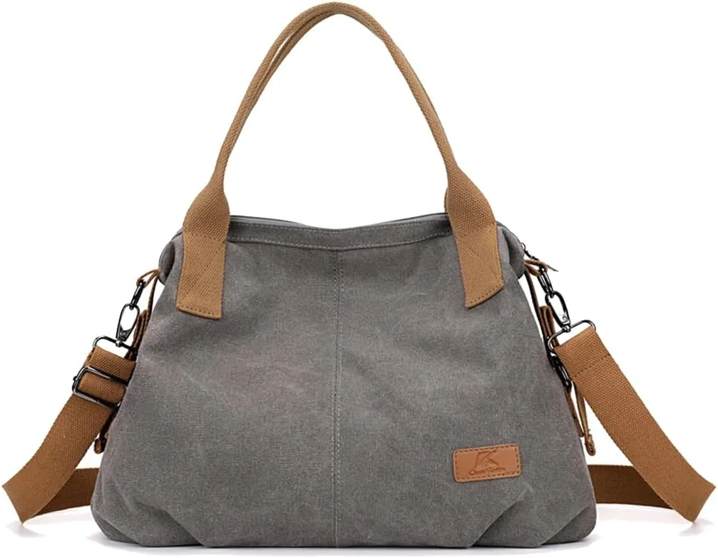 Women Canvas Shoulder Bag, Large Crossbody, Casual Handbag, Top Handle, Tote, Satchel, Messenger