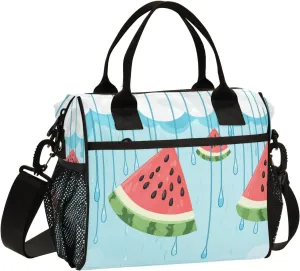Women Cooler Bags Lunch Bag Reusable Insulated Lunch Bags Watermelon Slices Crossbody with Shoulder Strap Adults S