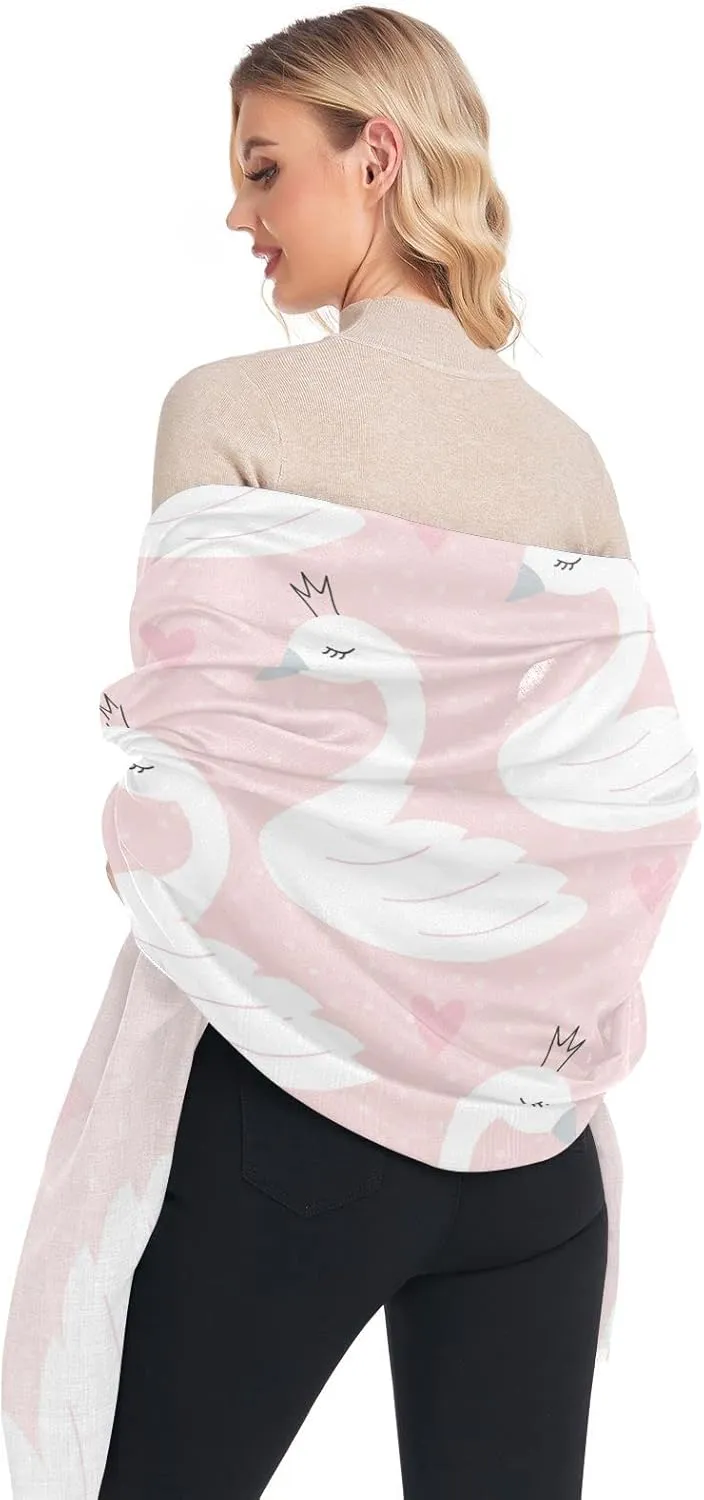 Women Long Scarf, Linen Silk Shawl Stole Headscarf, Scarves Wraps