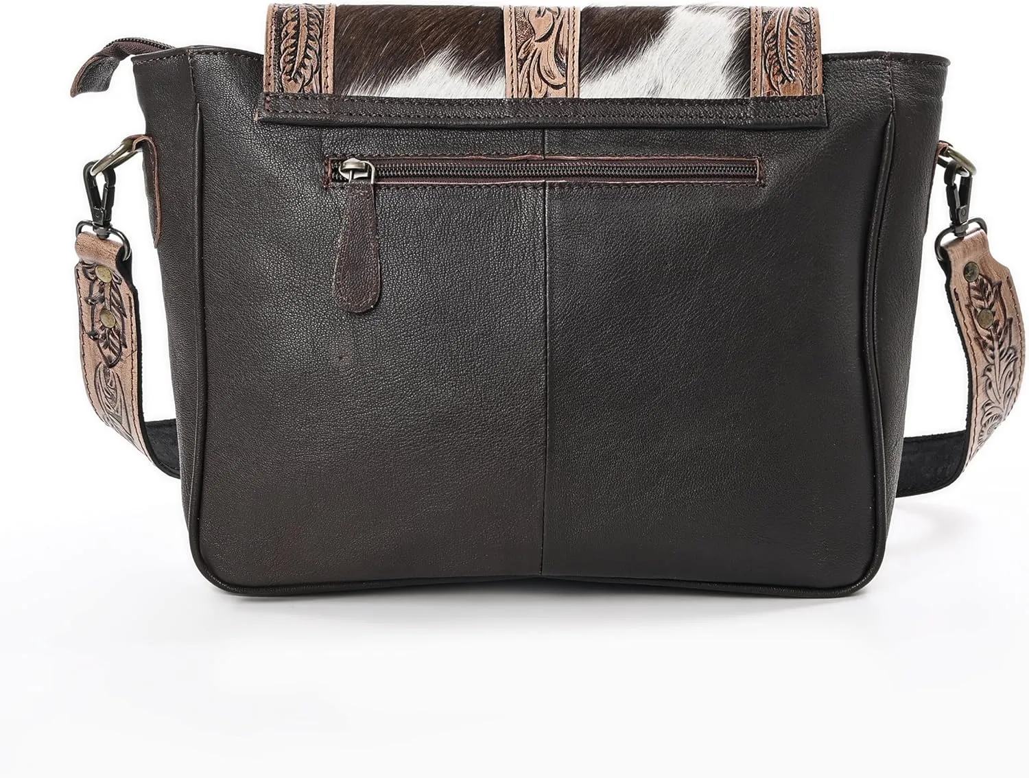 Women Natural Cowhide Leather Hand Bag With Adjustable Detachable Strap