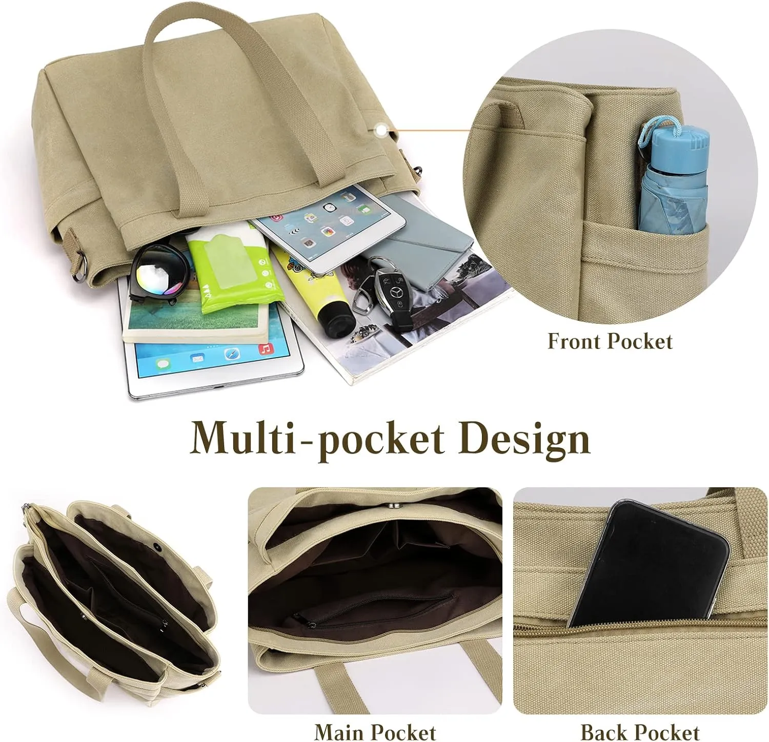Women Shoulder Bag Crossbody Bag Canvas Handbag Top Handle Bag Casual Messenger Bag