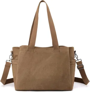 Women Shoulder Bag Crossbody Bag Canvas Handbag Top Handle Bag Casual Messenger Bag
