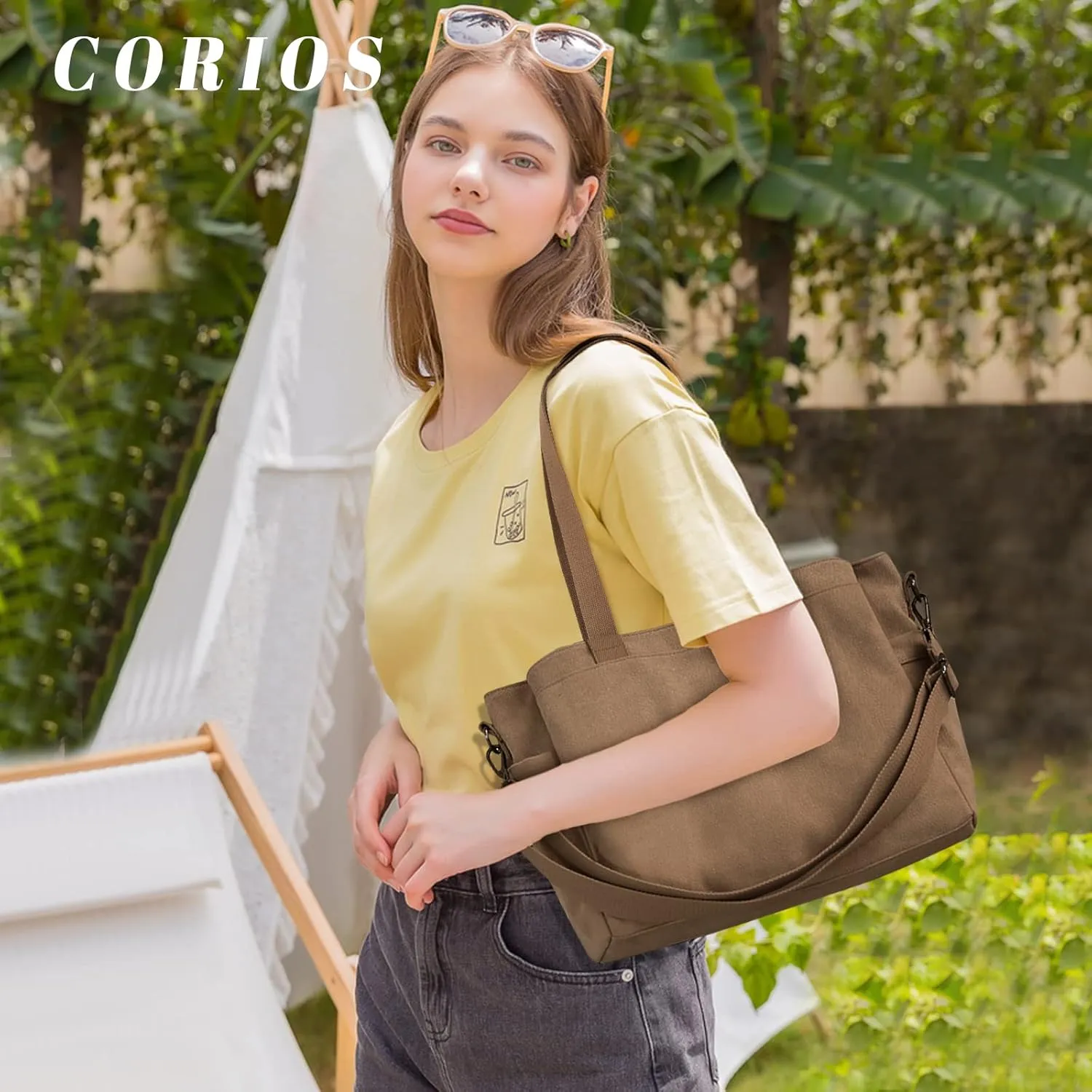 Women Shoulder Bag Crossbody Bag Canvas Handbag Top Handle Bag Casual Messenger Bag