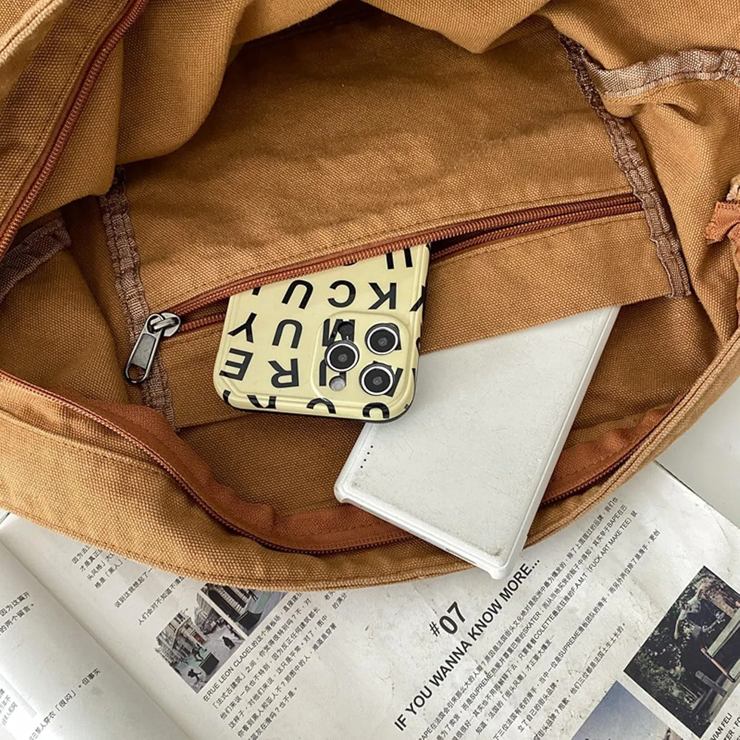 Women Shoulder Bags Canvas Tote Bag Handbag Large Hobo with Pockets Work Bags for Women and Men