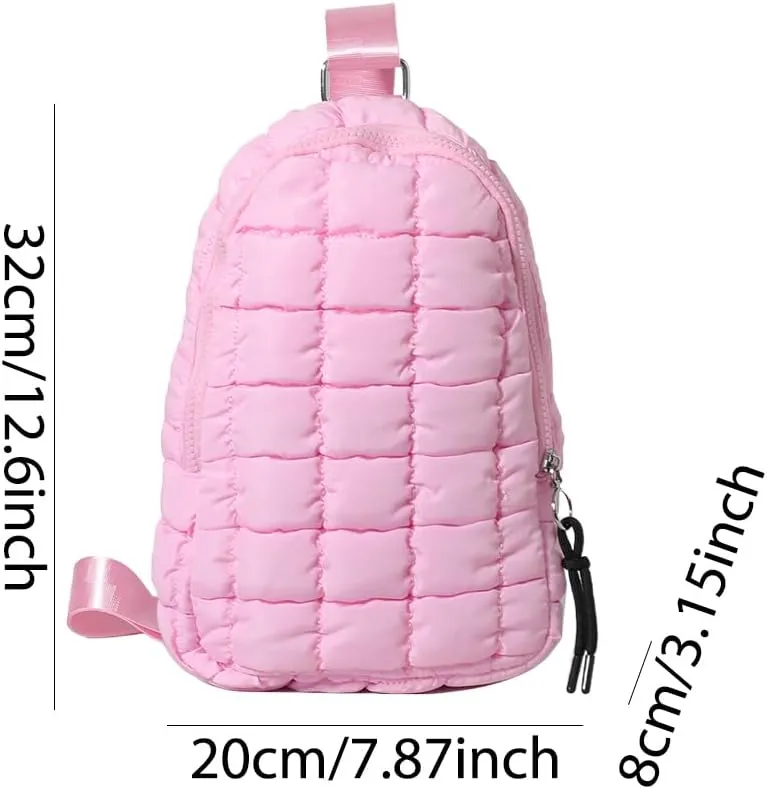Women Travel Crossbody Bag Solid Color Fashion Waist Pack Adjustable Strap Quilted Fanny Pack Crossbody Sling Bag