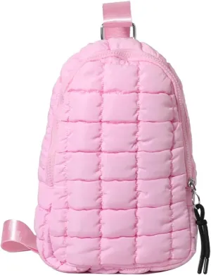 Women Travel Crossbody Bag Solid Color Fashion Waist Pack Adjustable Strap Quilted Fanny Pack Crossbody Sling Bag