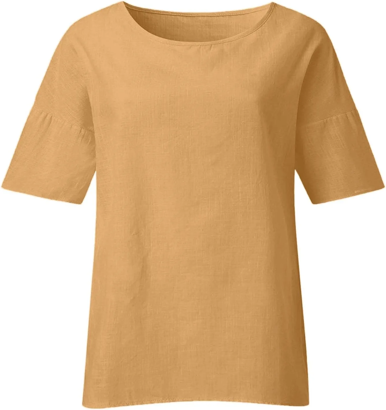 Women's Button Down Shirts Solid Long Sleeve Cotton Linen Summer Casual Soft Blouse Top Loose Fit Tops