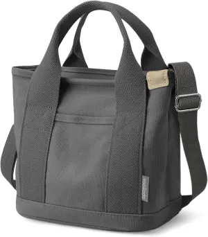 WOOMADA Canvas Tote Bag with Zipper, Small/Large Tote Bag for Women, Crossbody Bag, Hobo Bag, Messenger Bag