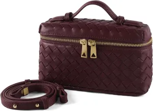 Woven Shoulder Bags for Women, Crossbody Bag Cute Satchels Clutch Purses Top-Handle Tote Handbag