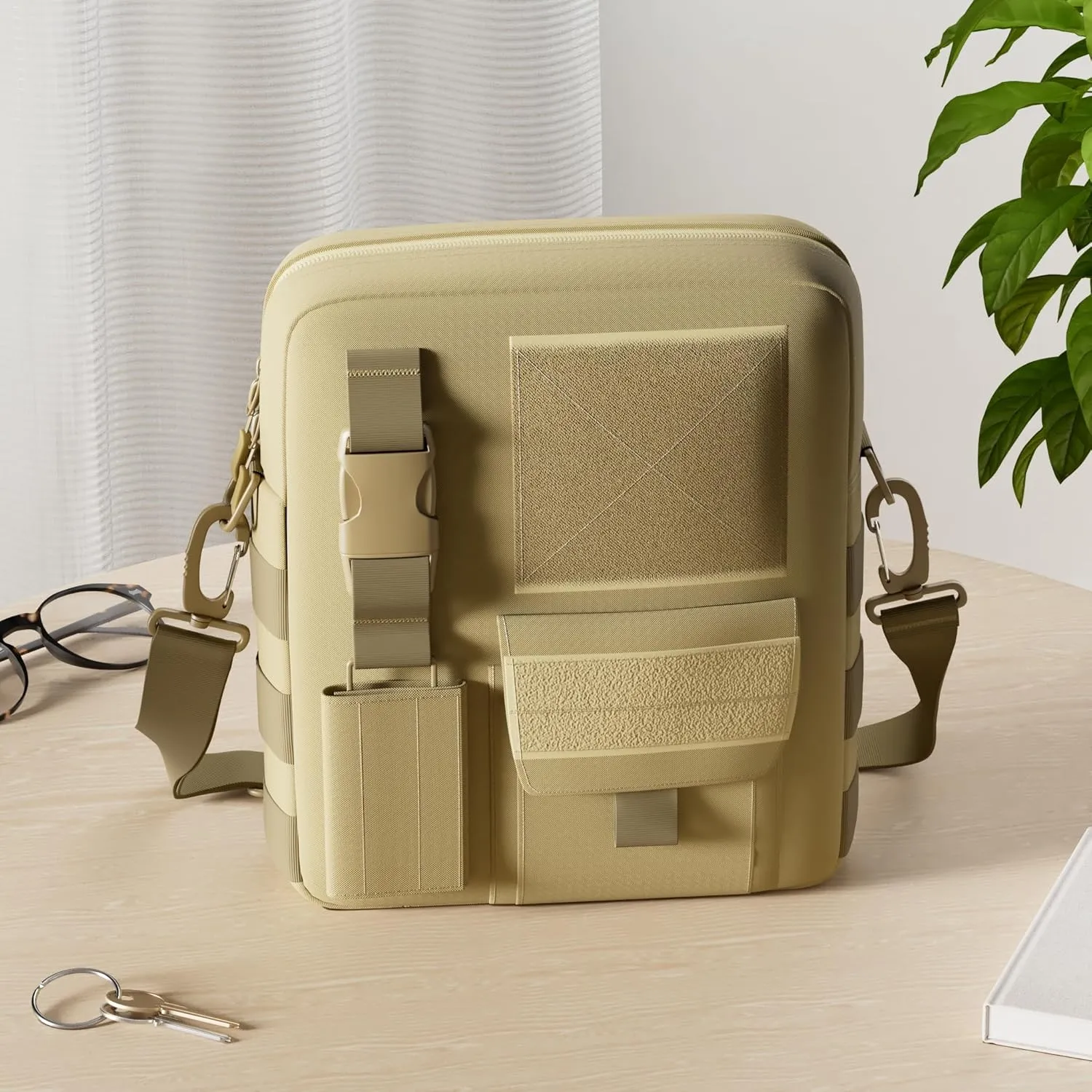 Wowelife Small Canvas Messenger Bag, Classic Vintage Black Shoulder bag, Small Tactical Bag Brown, Crossbody Casual Pack