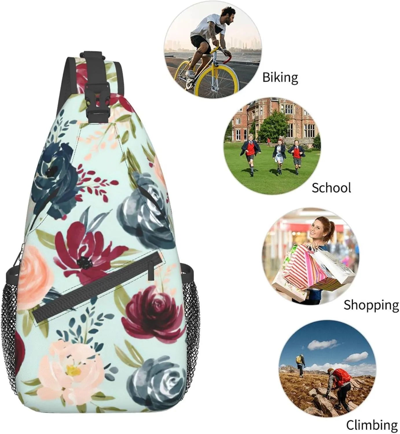 WURTON Baseball Basketball Football Hockey Sling Bag Crossbody Backpack Sling Backpack Shoulder Bag For Women