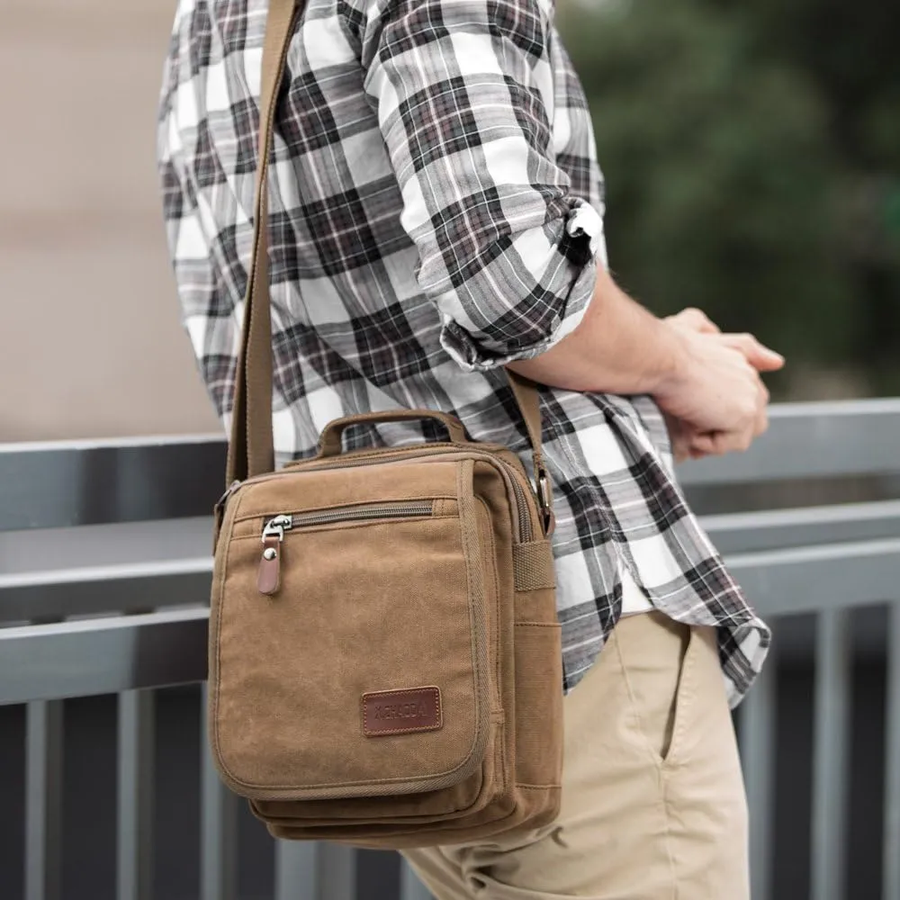 XINCADA Mens Bag Messenger Bag Canvas Shoulder Bags Travel Bag Man Purse Crossbody Bags for Work Business