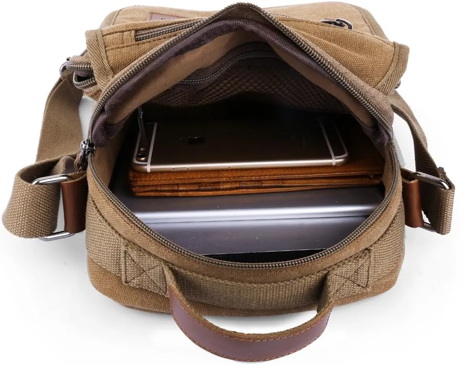 XINCADA Mens Bag Messenger Bag Canvas Shoulder Bags Travel Bag Man Purse Crossbody Bags for Work Business