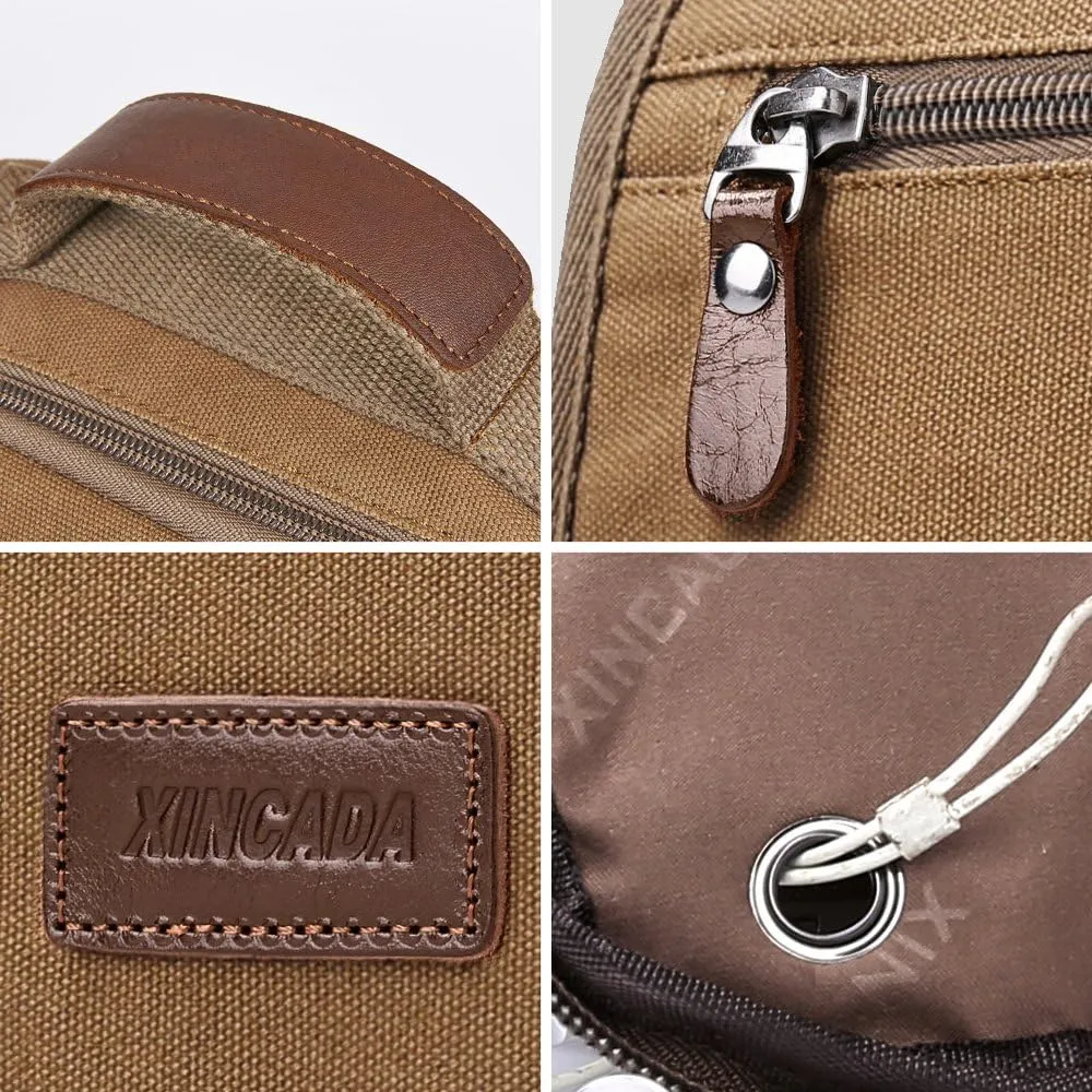 XINCADA Mens Bag Messenger Bag Canvas Shoulder Bags Travel Bag Man Purse Crossbody Bags for Work Business