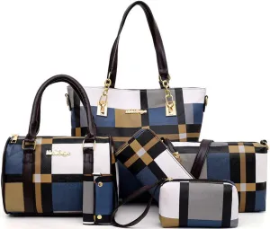 ZiMing 6-Pcs Women's Handbag Set: Shoulder, Tote, Satchel, Crossbody, Top-Handle, Boston & Messenger Bags