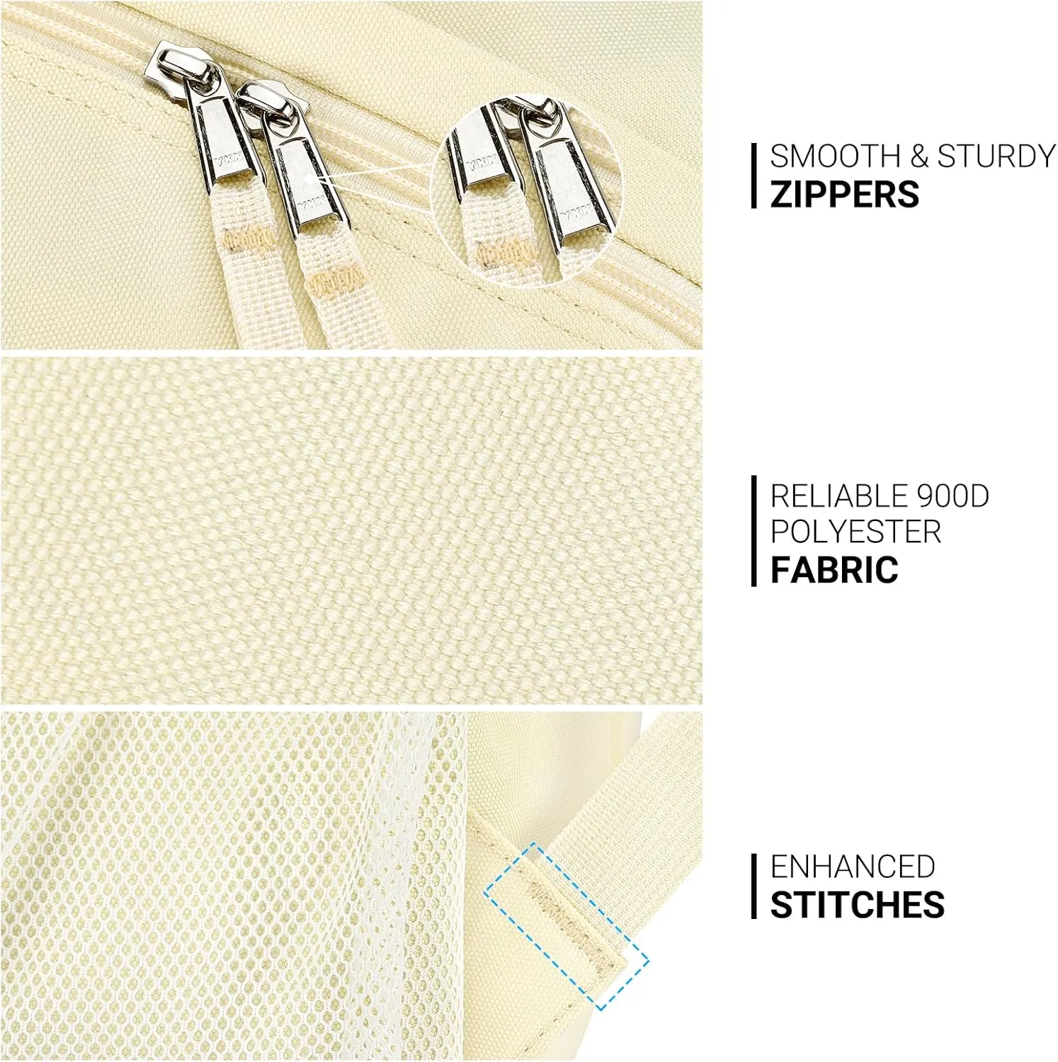 ZORFIN 26L Backpack for School, College, and Travel: Water Resistant Bookbag with 8 Compartments - Beige